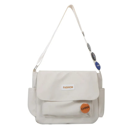 Women's School Messenger Bags for Teen Girls Shoulder Bag Ladies Designer Handbags Large Capacity Solid Canvas Crossbody Bags