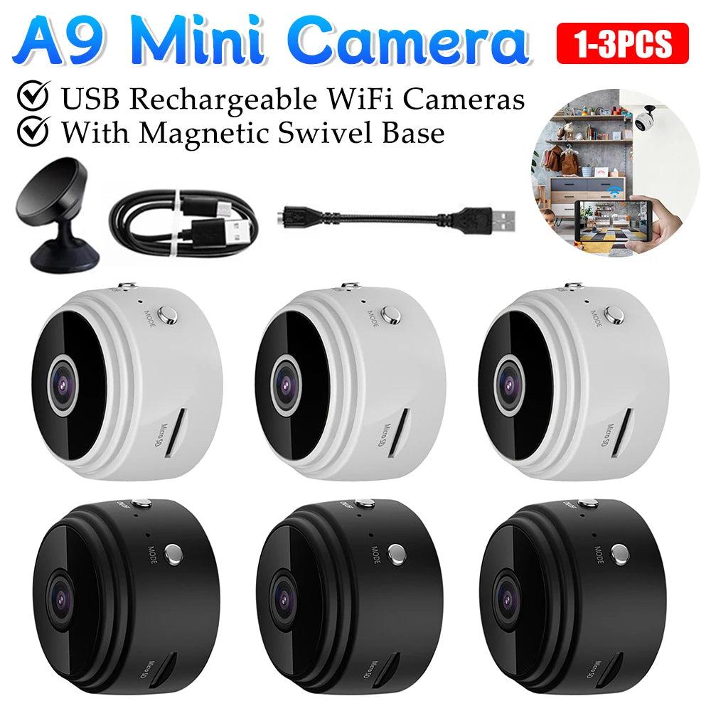 3/2/1PCS A9 WiFi Cameras Night Vision Security Mini Camera USB Smart Video Home Surveillance Cameras For Infants Pets Protection