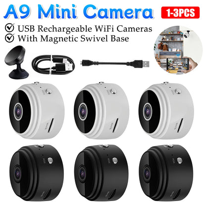 3/2/1PCS A9 WiFi Cameras Night Vision Security Mini Camera USB Smart Video Home Surveillance Cameras For Infants Pets Protection