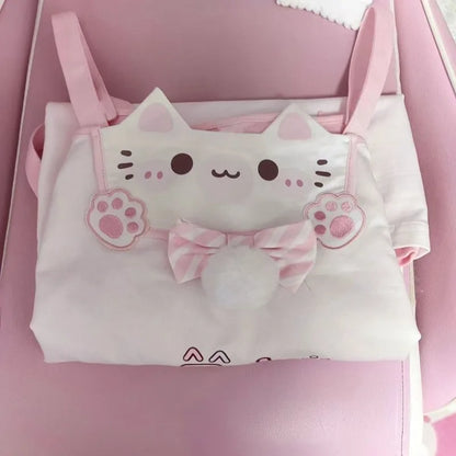 Sweet Japanese T-shirts Women's Clothing Pink Butterfly Patchwork Lace Slash Neck Tees Anime Print Off Shoulder Cute Y2k Tops