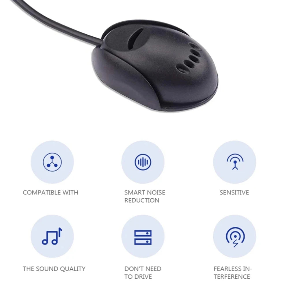 Car Audio Microphone Mini Wired External Microphone 3.5mm Clip Jack Plug Mic Stereo For Auto DVD Radio 3m Long Professionals