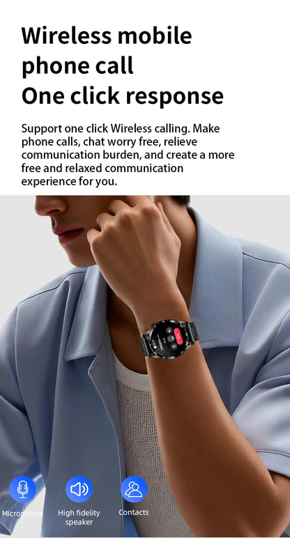 LIGE Full Touch Smartwatch Outdoor Military Smart Watch 1.38" HD Screen Bluetooth Call IP68 Waterproof Sport Fitness Watches Men