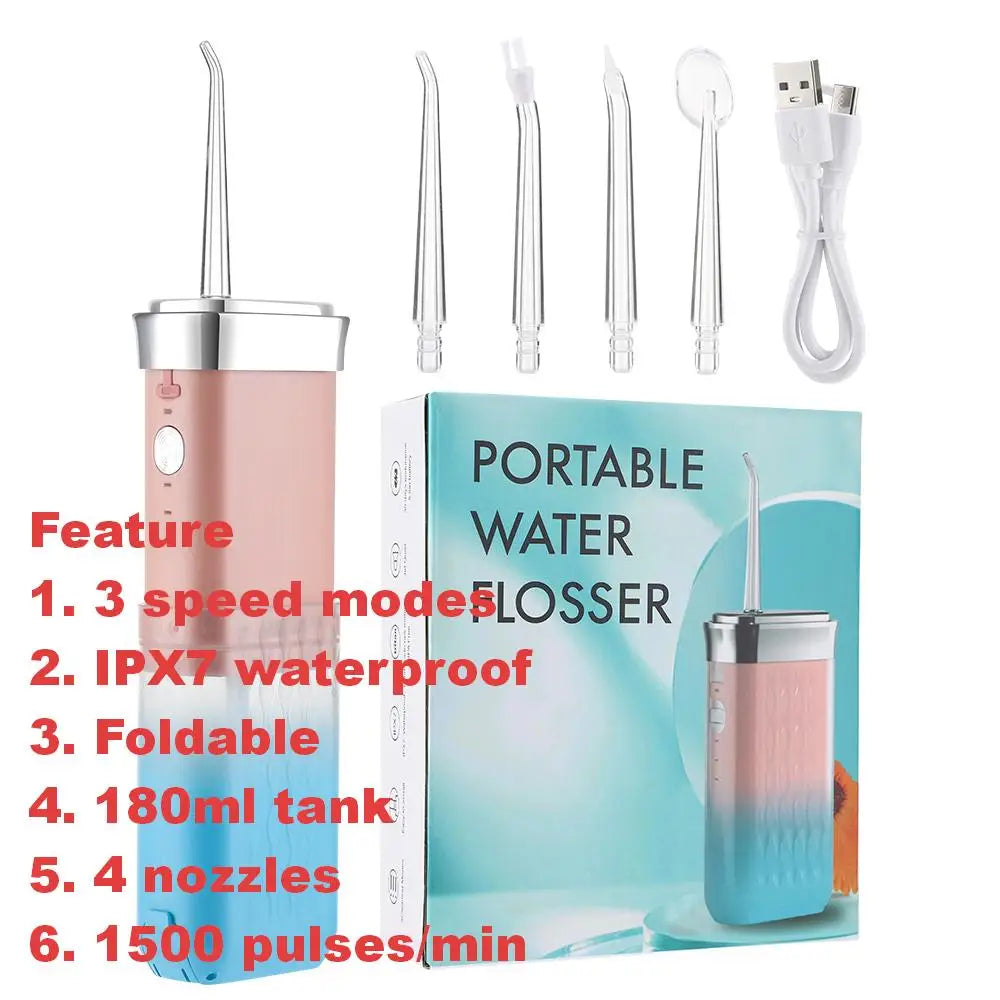 Inteligentny irygator doustny elektryczny 220 ml, nić wodna, 3 tryby, ładowalny, przenośny, irygator do zębów, do czyszczenia zębów