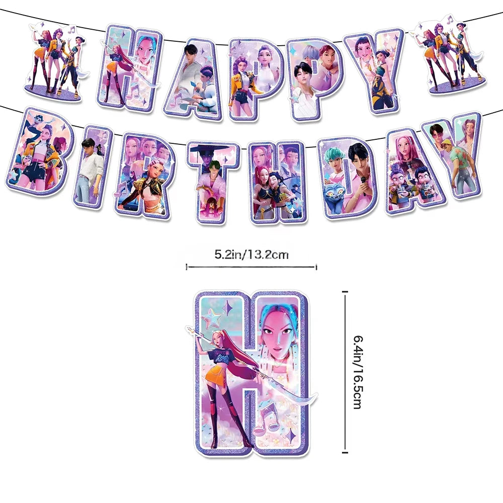 Demon Hunting Team Disposable Tableware Tablecloth Gift Bag Birthday Party Decoration Supply Classroom Reward Prize Fun Toy Gift