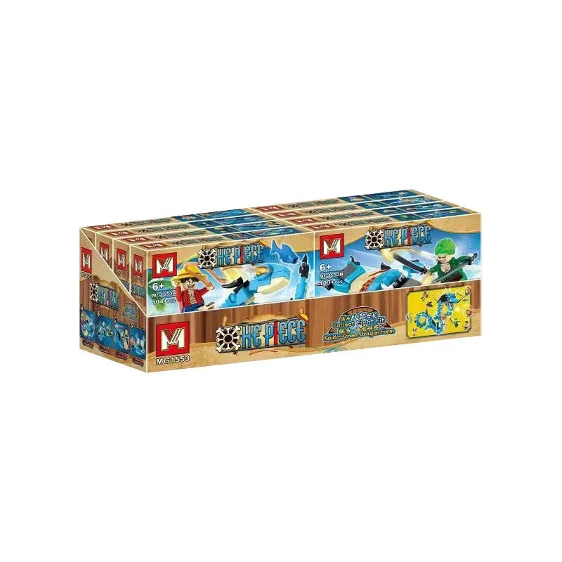 MOC One Piece Building Blocks Blind Box Luffy Kaido Dragon Bricks Model DIY Assemble Blue Dragon Figures Toy Kid Collection Gift