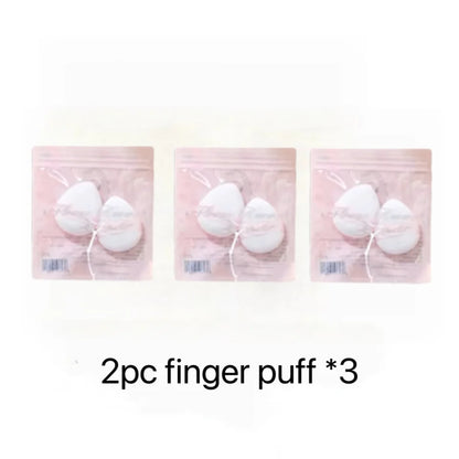 Flower Knows Mini Finger Powder Puff  For Eye & Corner Super Soft Sponge Cotton Blender Foundation Mix 2 Pc/Pack Makeup