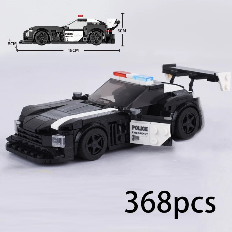 City Speed Racing Car Model Building Blocks DIY Bricks MOC Toy Classic Rally Sports Super Racer Vehicle Christmas gift technique
