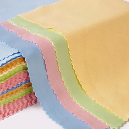 10/20/50/100pcs Chamois Glasses Cleaner Jewelry Care Wipe Cleaning Cloth Microfiber For Glasses Lens Phone Screen(Random Color)