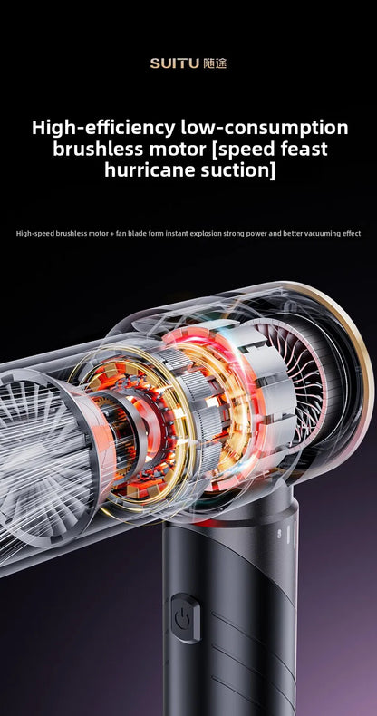 Portable Wireless Handheld Car Vacuum Cleaner Brushless High Power Air Duster Cleaner For Vehicle And Household Appliance