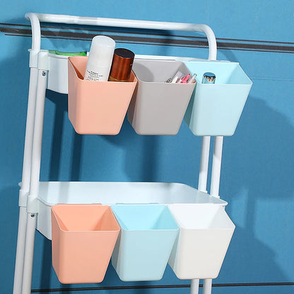 Plastic Hanging Storage Buckets For Trolley Portable Bedside Hanging Basket Household Back-mounted Kitchen Hanging Basket