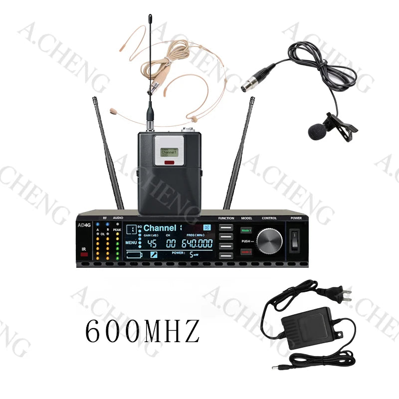 A.CHENG AD4G bodypack head-worn lavalier wireless microphone with UHF long-distance reception and excellent performance