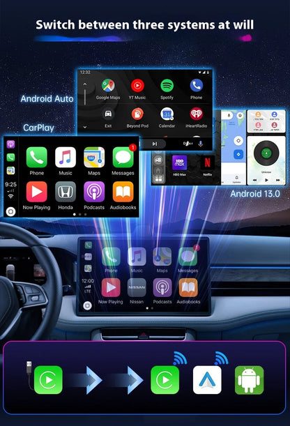 3in1 Ai Box 4G For apple android auto wireless carplay adapter Adaptor For netflix Youtube 4k Ai Box android 13 8+128G WIFI