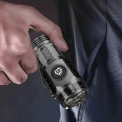 High Strong Power LED Flashlight Built-in Battery Type-C Rechargeable with Pen Clip Torch Outdoor Camping Emergency Lantern