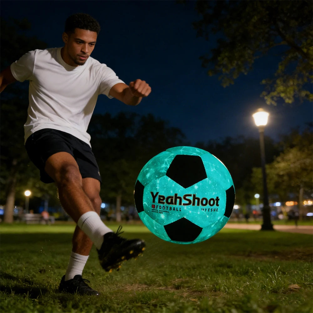 Glow in The Dark Soccer Ball Size 5 with Pump Light Up Soccer Ball for Teens and Adults Soccer Gifts