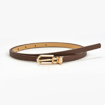 PU Leather Women Thin Belt Simple Solid Color Versatile Pin Buckle Thin Belt Dress Decoration Women Designer Belts NXD00