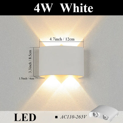 LED Wall Lamp AC110-265 IP65 Outdoor Waterproof Aluminum Wall Light Up Down luminous lighting Indoor  Stair Garden Sconce Light