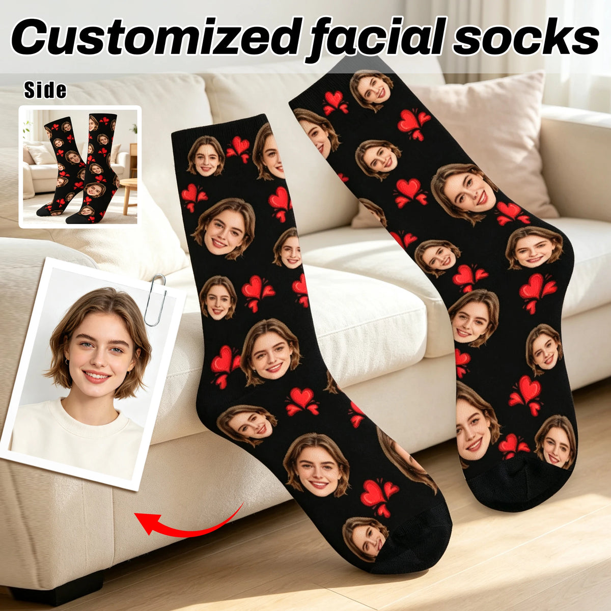 Custom Avatar Socks for Men And Women DIY Personalized Picture Photo Socks Customizable Gifts