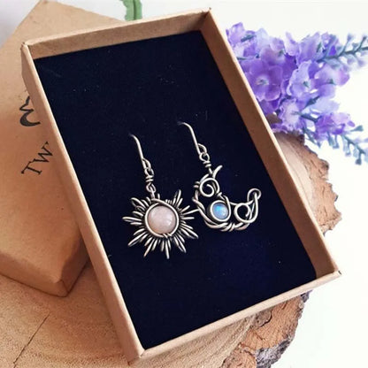 Fashion Asymmetric Shiny Star Moon Drop Earrings for Women Exquisite Metal Crystal Pearl Earrings Aesthetic Jewelry Accessories