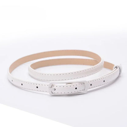 Children Candy Color Belts 1.2cm Super-thin PU Belts Simple Solid Color Lightweight Belts Summer Apparel Accessories
