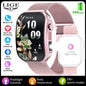 LIGE Nowy smartwatch z zakrzywionym ekranem 3D o przekątnej 2,2 cala z podświetleniem LED, termometrem, monitorem zdrowia, połączeniami BT i funkcjami sportowo-fitnessowymi