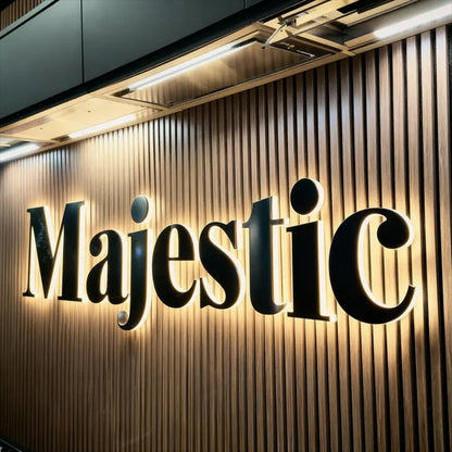 Custom Business Logo LED Illuminated Backlit Sign 3D Metal Stainless Steel Letters Outdoor Storefront Trade Show Signage