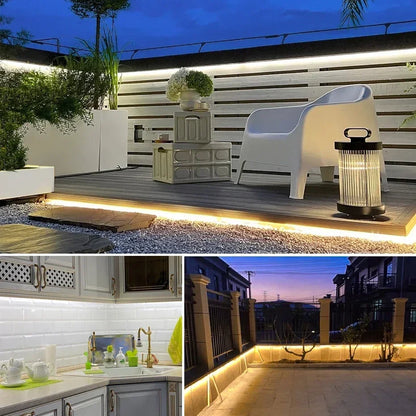 1-35M COB Strip Light Pure Silicone Tube 288LEDs/M High Bright Flexible String Lamp Waterproof 220V 110V For Villa Garden Yard