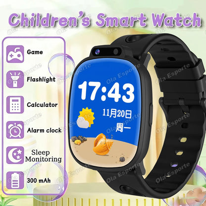 Children's Smart Watch 2026 Camera LED Flashlight Fun Games Stopwatch Calculator Alarm Reminders Boys and Girls Smartwatch HW12
