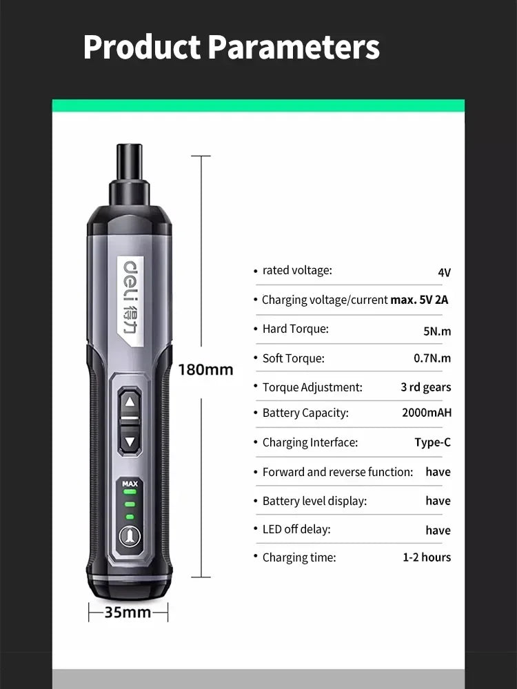 Bezprzewodowy wkrętak elektryczny akumulatorowy 2000 mAh Li-Ion Mini wiertarka 4 V Zestaw elektronarzędzi do konserwacji i napraw domowych