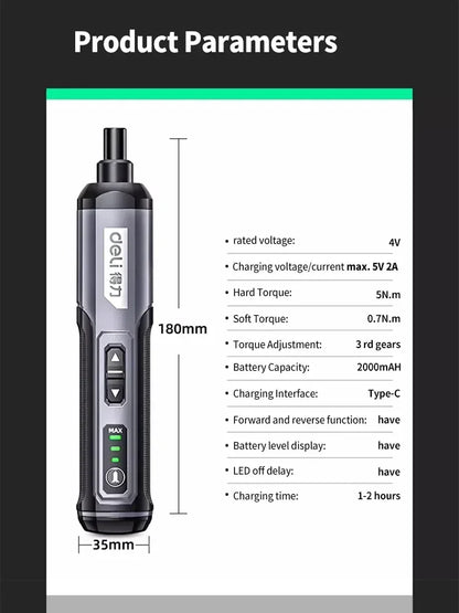 Bezprzewodowy wkrętak elektryczny akumulatorowy 2000 mAh Li-Ion Mini wiertarka 4 V Zestaw elektronarzędzi do konserwacji i napraw domowych