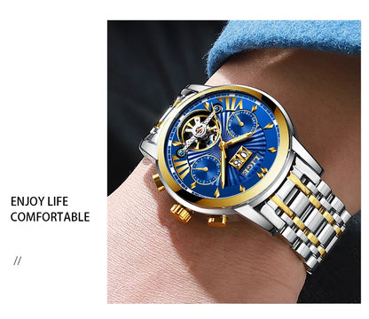 2026 LIGE Automatic Mechanical Wrist Watches For Men Top Brand Luxury Tourbillon Men Watch Fashion Business Waterproof Watch Men