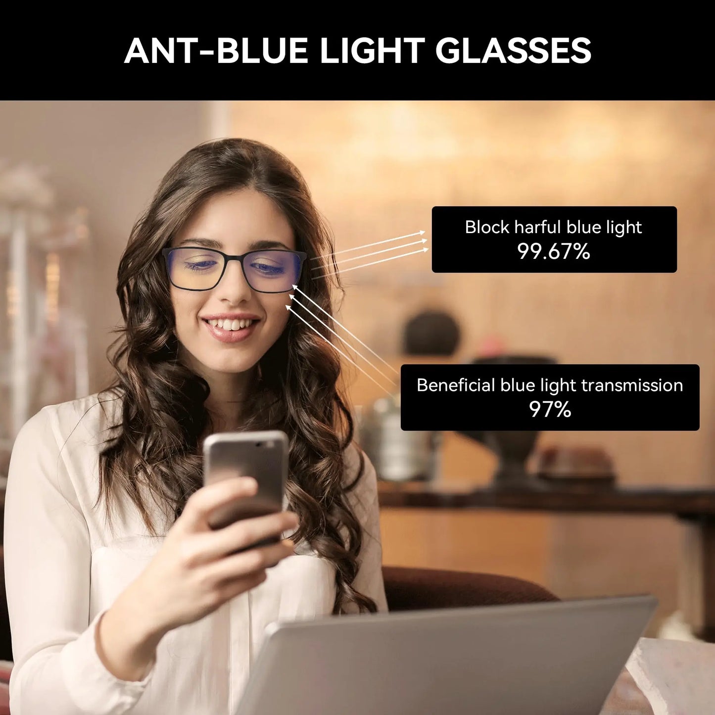 ZENOTTIC Fashion Square Anti Blue Light Blocking Reading Glasses Men Sport Readers Eyewear Unisex Anti Glare Computer Eyeglasses