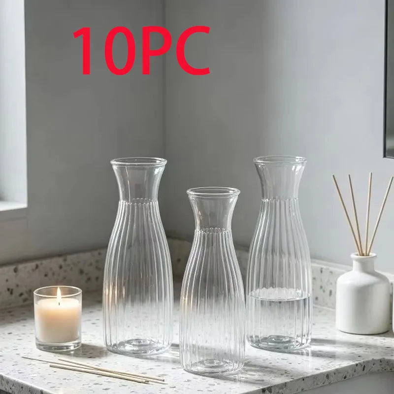 Striped Design Clear Plastic Vases for DIY Floral Arrangements Durable Home Wedding Table Centerpiece Decor