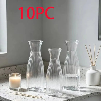 Striped Design Clear Plastic Vases for DIY Floral Arrangements Durable Home Wedding Table Centerpiece Decor