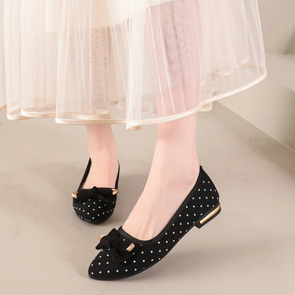 Spring / Autumn Elegant  Butterflly Low Heel Casual Shoes Fashionable Best Selling New Comfortable and Lightweight Women's Shoes