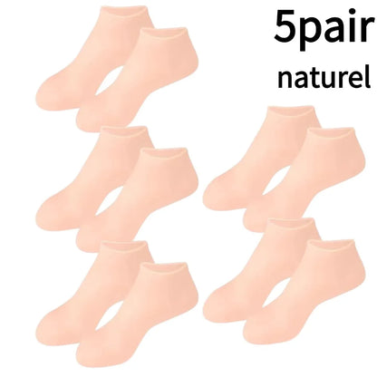 1-5pairs Moisturizing Foot Socks,Silicone Socks for Dry Cracked Feet Women's Foot Socks Cracked Dead Skin Remove Protector