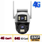 8MP 4G Camera Dual Lens Dual Screen Wireless WiFi Outdoor Surveillance Two-way Audio  Auto Tracking CCTV Cameras PTZ IP Cameras