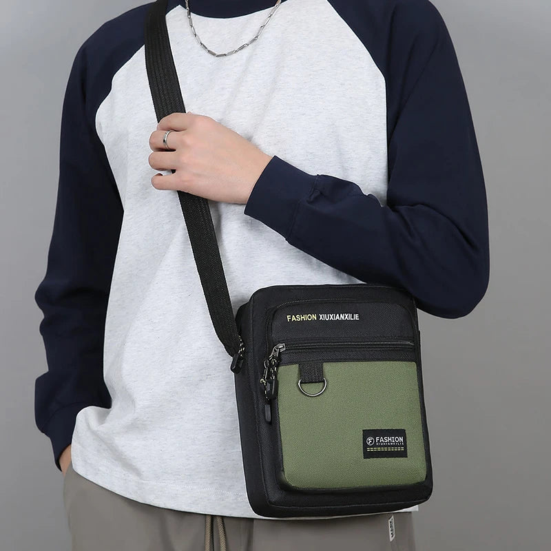 Men's Crossbody Bag Large Capacity MultiPocket Waterproof Oxford Casual Business Shoulder Sling Messenger for TravelDailyCommute