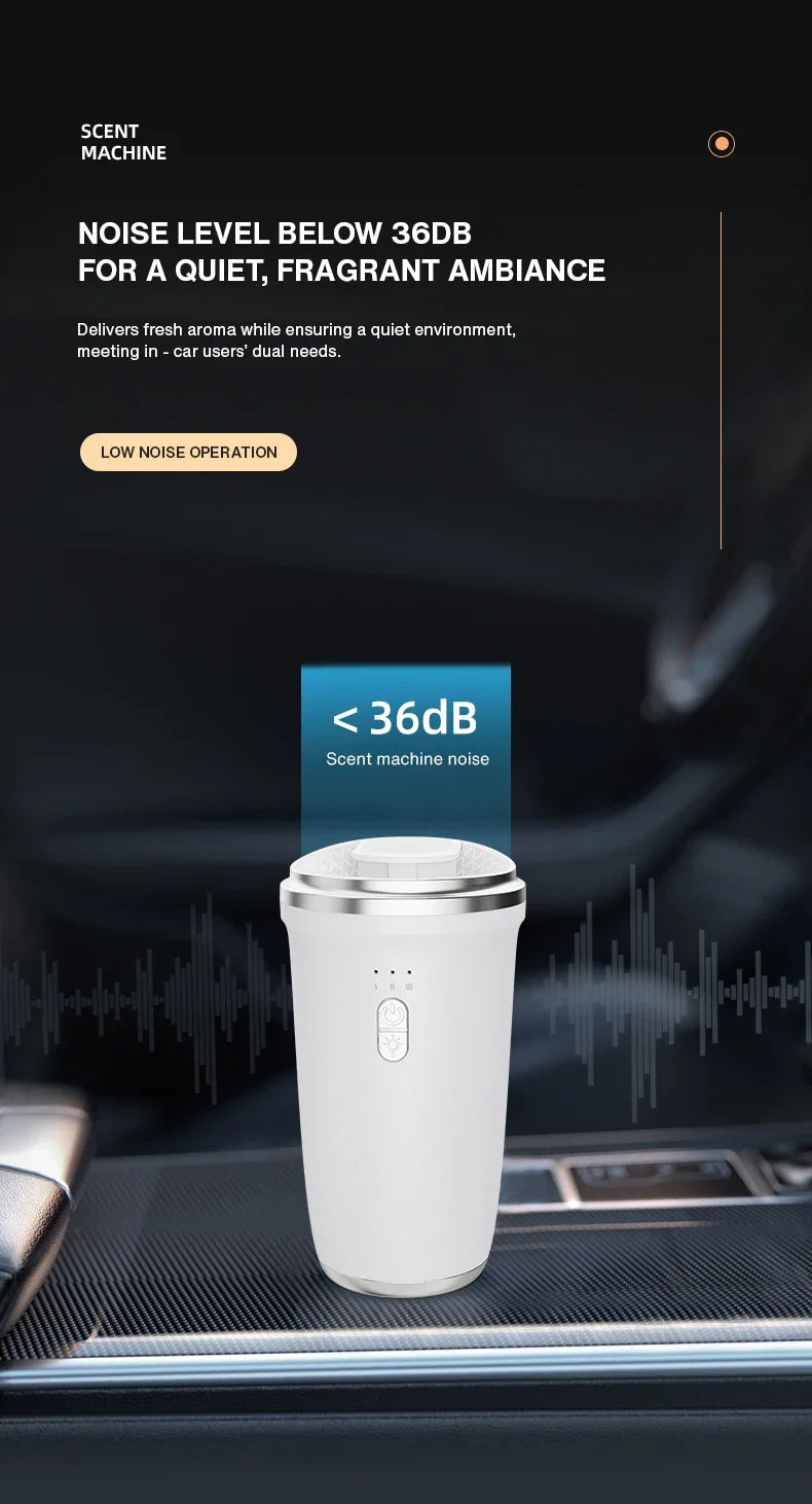 Namste 50m³ Car Air Freshener Perfume Aroma Diffuser No Water Essential Oils Aluminum Alloy Material Button Type-c Charge