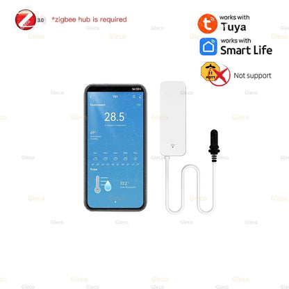 WiFi Zigbee Temperature Humidity Meter With Optional External Probe Thermometer Sensor Zigbee2mqtt TUYA For Fish Tank Freezer