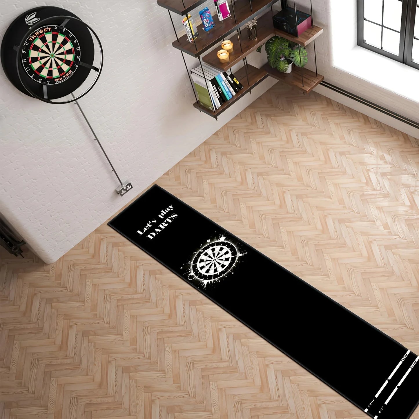 Professional Non-Slip Dart Mat Throwing Carpet for Game Room Bar Decor - Training Mat with Decorative Design
