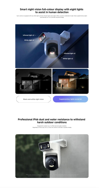Xiaomi Outdoor CW500 Dual Camera Version IP66 Security Protection CCTV AI Detection Full-Color Night Vision Smart Home Mi home