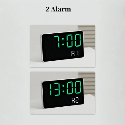 Digital Alarm Clock TEMP Humidity Week Comfort Level Dual Alarm Snooze Table Clock 12/24H Timer Auto Dimmable LED Wall Clock