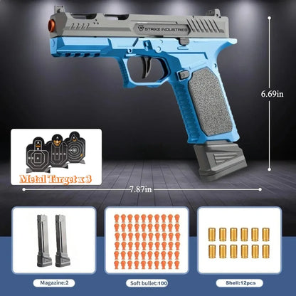 G17 Shell Throwing EVA Safety Soft Bullet Toy Gun with Blowback for Outdoor Continuous Firing Shooting Game Christmas Gift