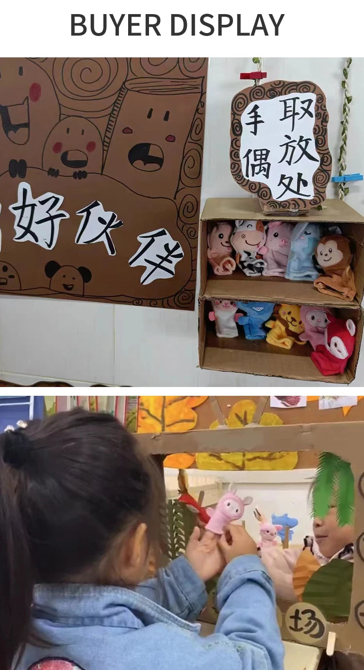 Children Animal Education Dolls Baby Finger Plush Doll kids Hand finger puppets Toy Teaching Aids Boys Girls tell story material