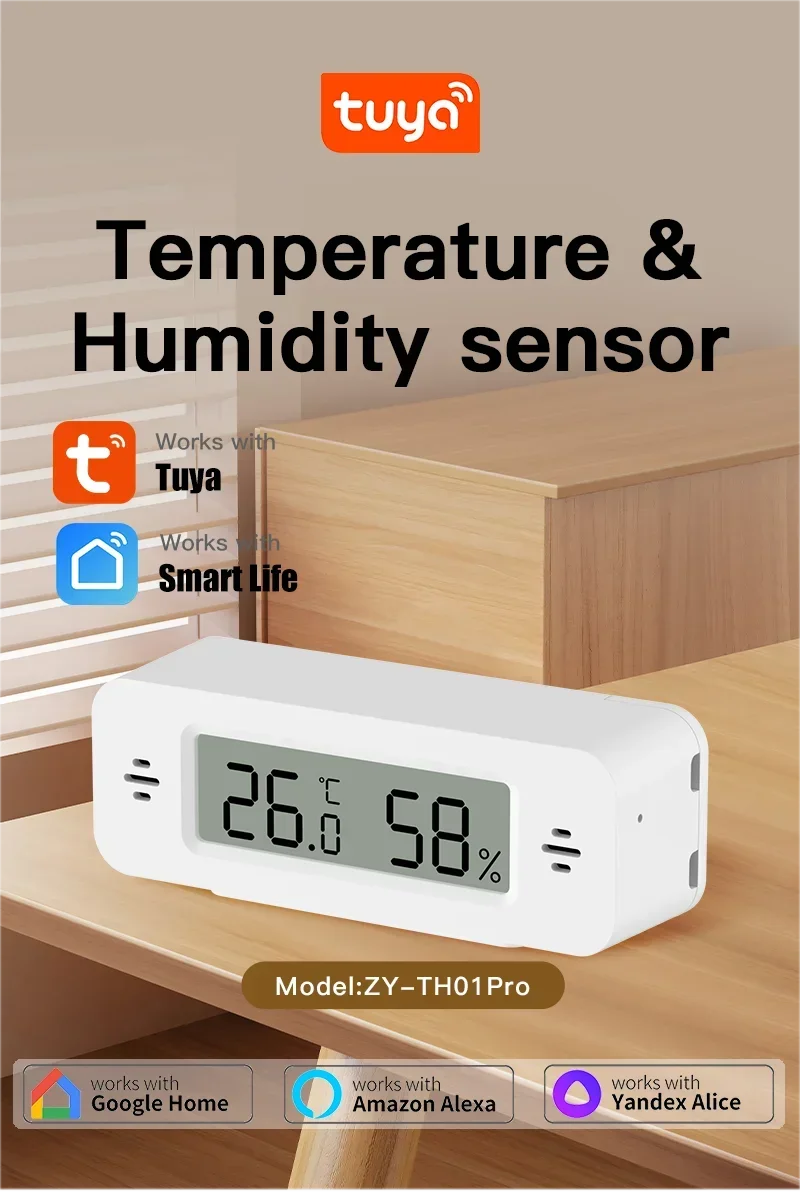 Tuya Zigbee 3.0 Temperature Humidity Sensor Mini Thermometer APP Remote Control WorkWith Yandex ZHA Zigbee2MQTT SmartLife Alexa