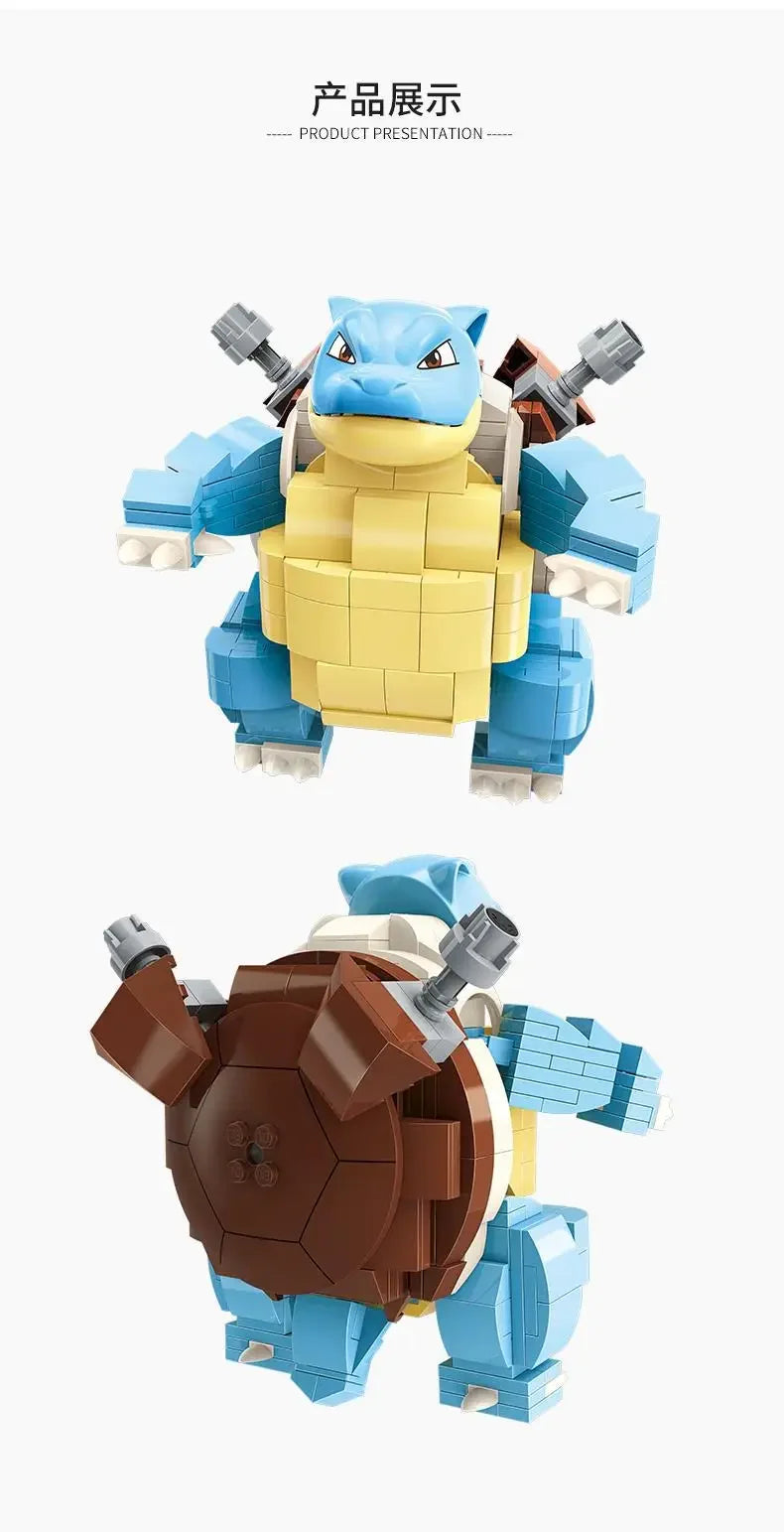 Pokemon Cartoon Pikachu Building Blocks Bulbasaur Toy Children's Assembled Model Pet Elf Kid Children Gift Compatible With Lego