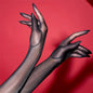 Sexy Women 1D Thin Glove Elastic Oil Glossy Shiny Long Finger Glove Sheer See Through Long Glove Driving Dance Gloves