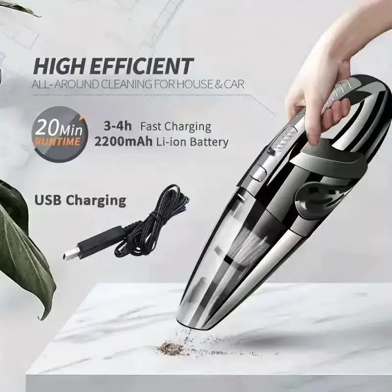 Handheld Vacuum Cordless Powerful Cyclone Suction Portable Rechargeable Vacuum Cleaner Quick Charge for Car Home Pet Hair