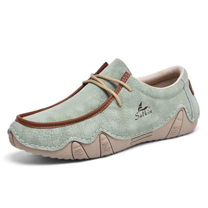 Design Sneakers Man Loafers Breathable Low Top Flat Shoes Driving Plus Size New 2026 Fashion Handmade Leather Casual Men Shoes