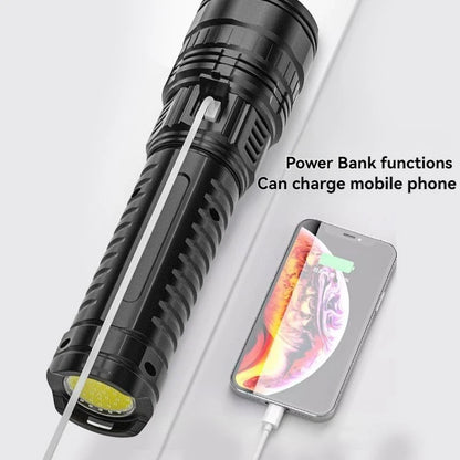 10000LM Most Powerful Led Flashlights Tactical 15000mah Built-in Battery 800W Flash Light Emergency Spotlights 4km Holiday Gifts